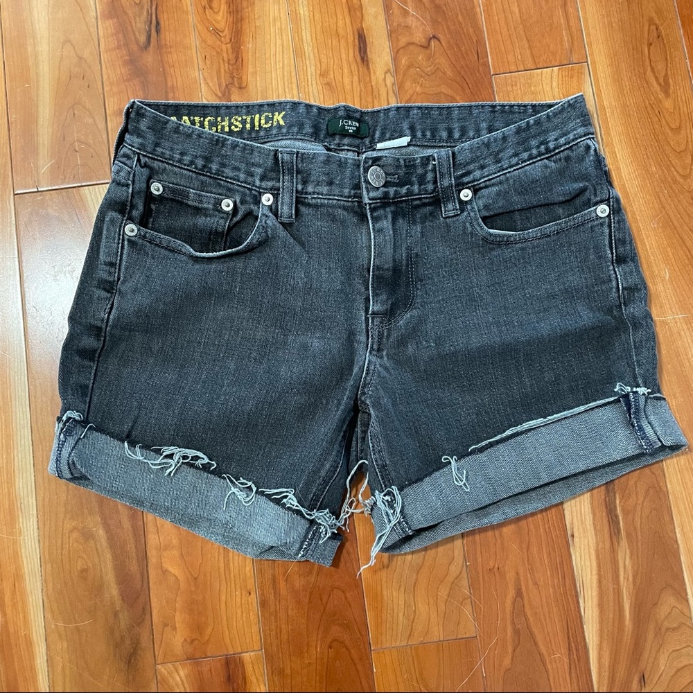 Black cutoff jean shorts